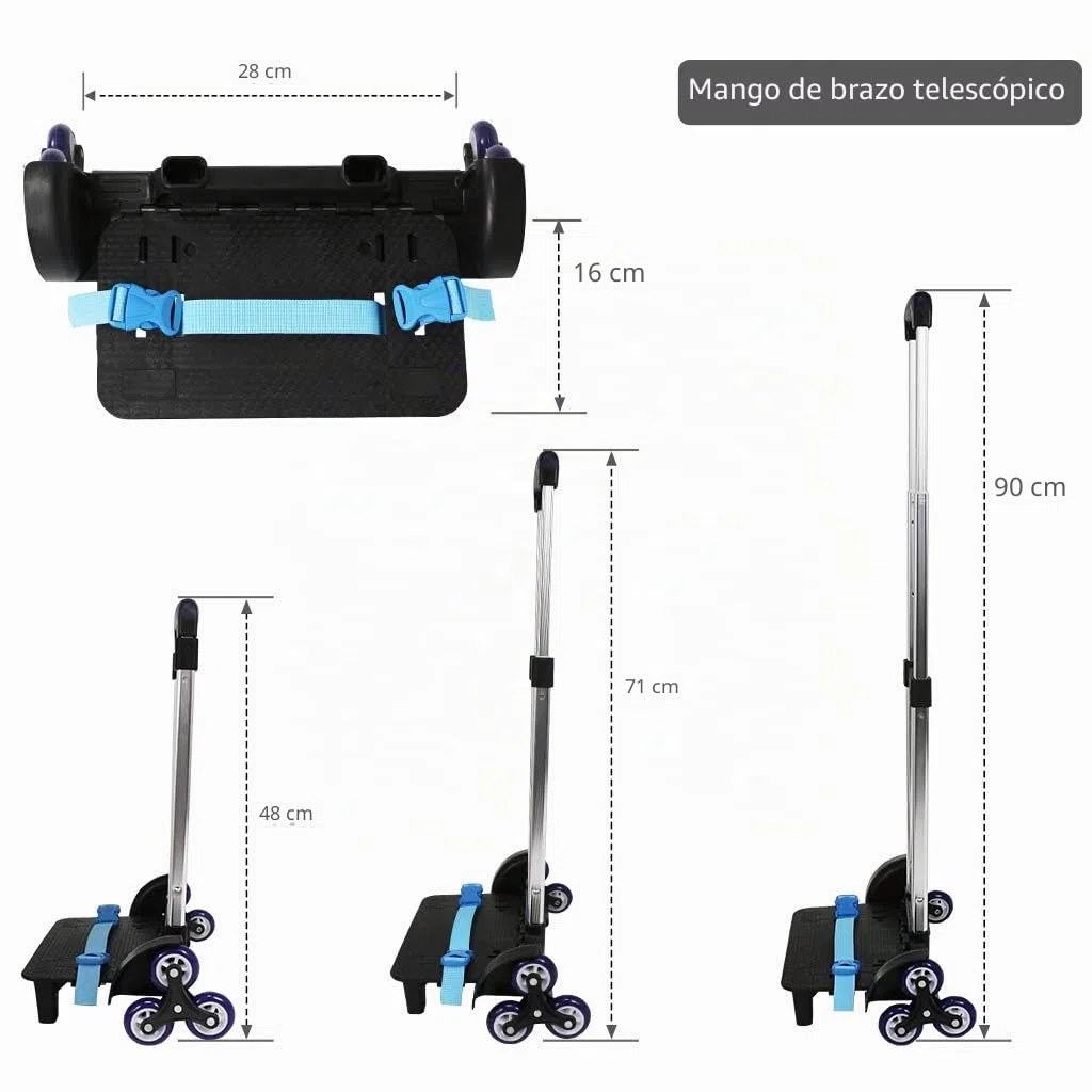Trolley para Mochila - Carretilla con Ruedas Carretilla Plegable y no Plegable de la aleación de Aluminio de la Mano para la Mochila