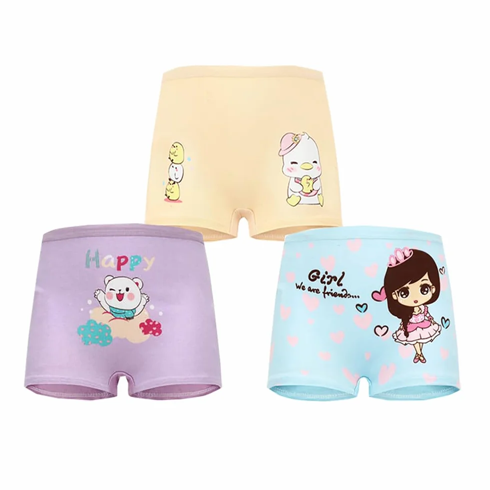 JackLoveBriefs Boxer niña Paquete de 12 algodón Calzoncillos para Niñas (5-7 años) Multicolor，Talla：L