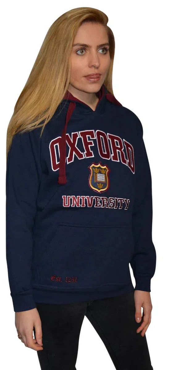 Oxford University OU129 Sudadera con capucha unisex con licencia azul marino