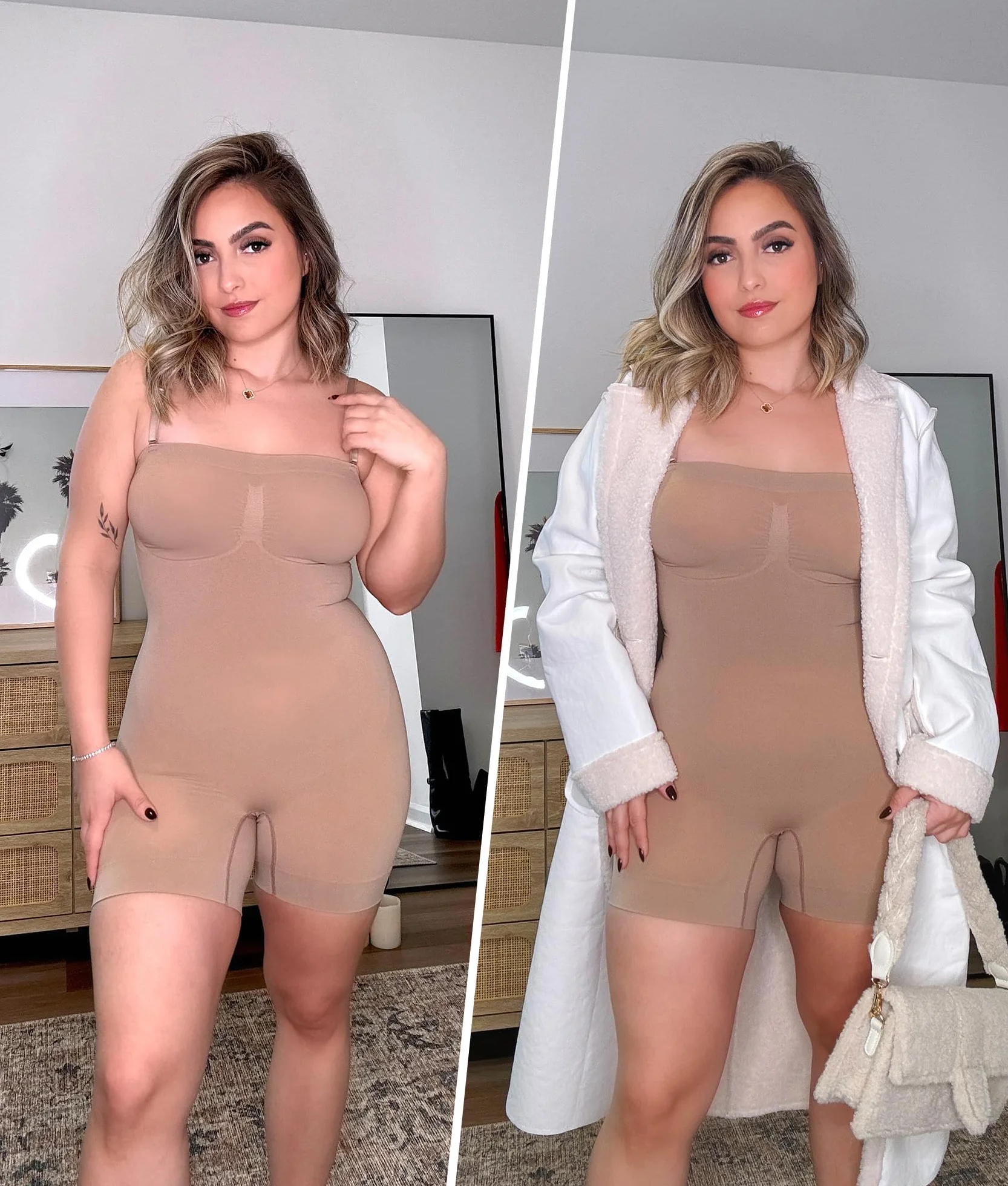 SHAPERX Body Reductor Mujer Sin Tirantes Bodies Moldeadores Adelgazante Shapewear Bodysuit Control de Abdomen Body Shaper