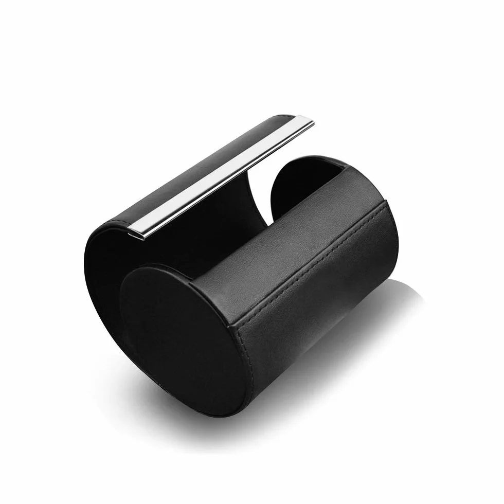 LANGING Estuche de piel para corbatas de viaje, caja de almacenamiento para corbatas, estuche de viaje, Black, M, moderno