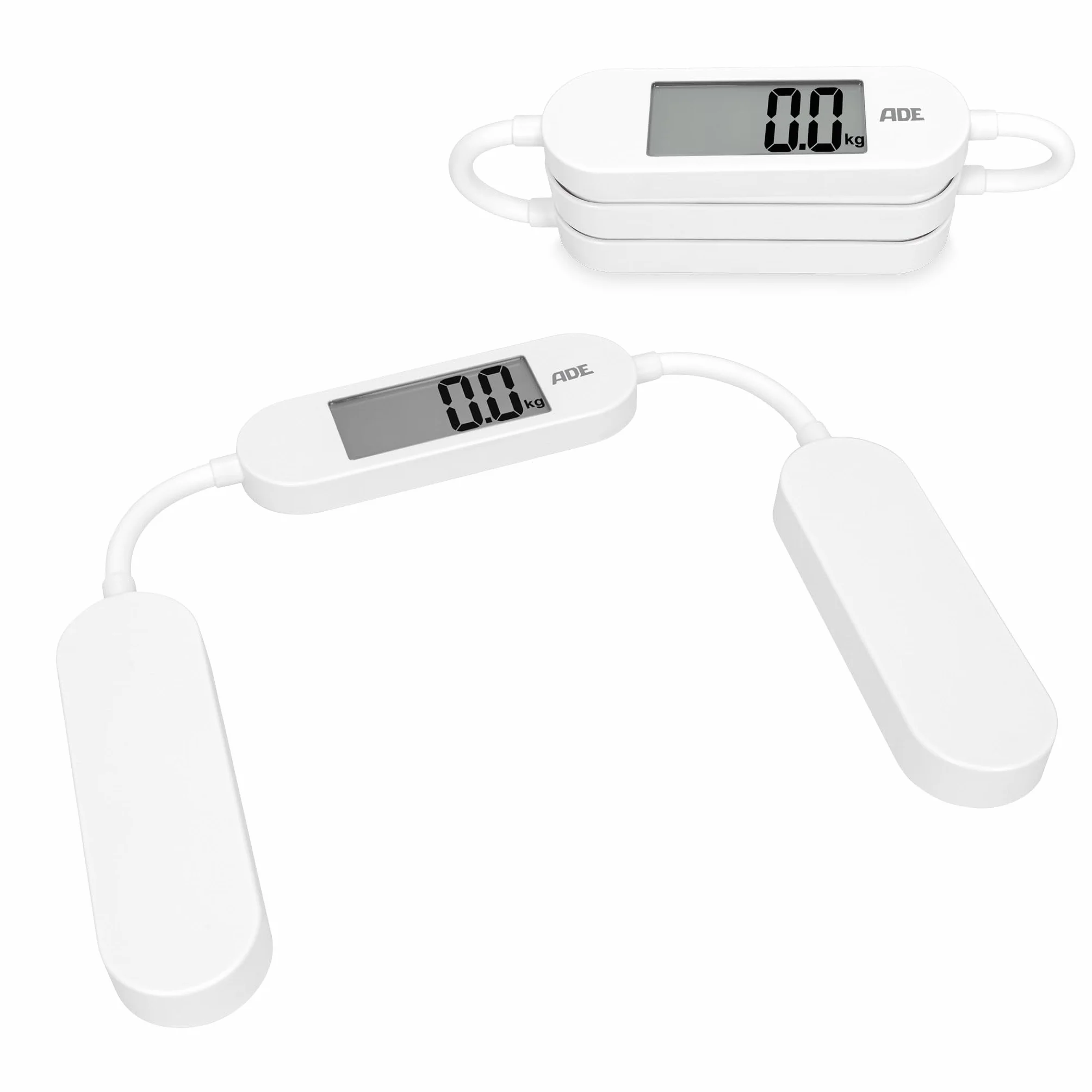 ADE Báscula de viaje plegable | Báscula digital con capacidad de carga de 180 kg en incrementos de 100 g | Báscula de cuerpo precisa con pantalla LCD
