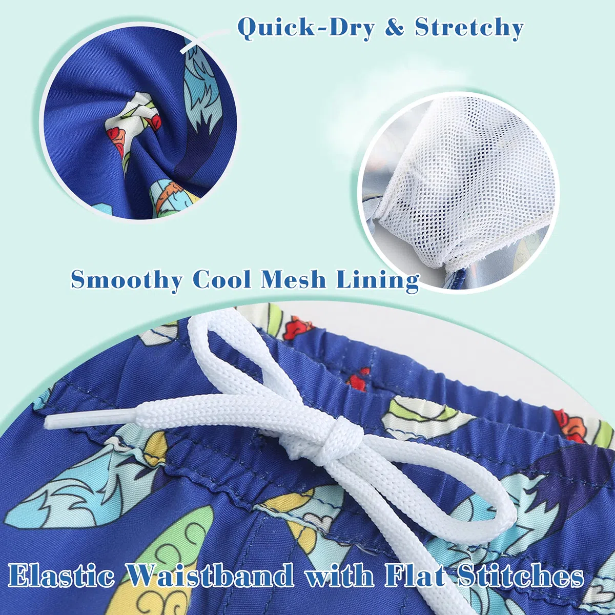 Boys Swimming Costume Two Piece Swimsuit Set with Swimming Trunks Kids Long Sleeve Bathing Suit Swimwear