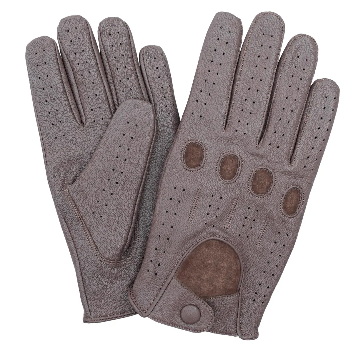 Leatherick Driving Gloves Men - Guantes de conducción suaves y perforados con orificios para respirar en los nudillos, ideales para el aire libre y los viajes