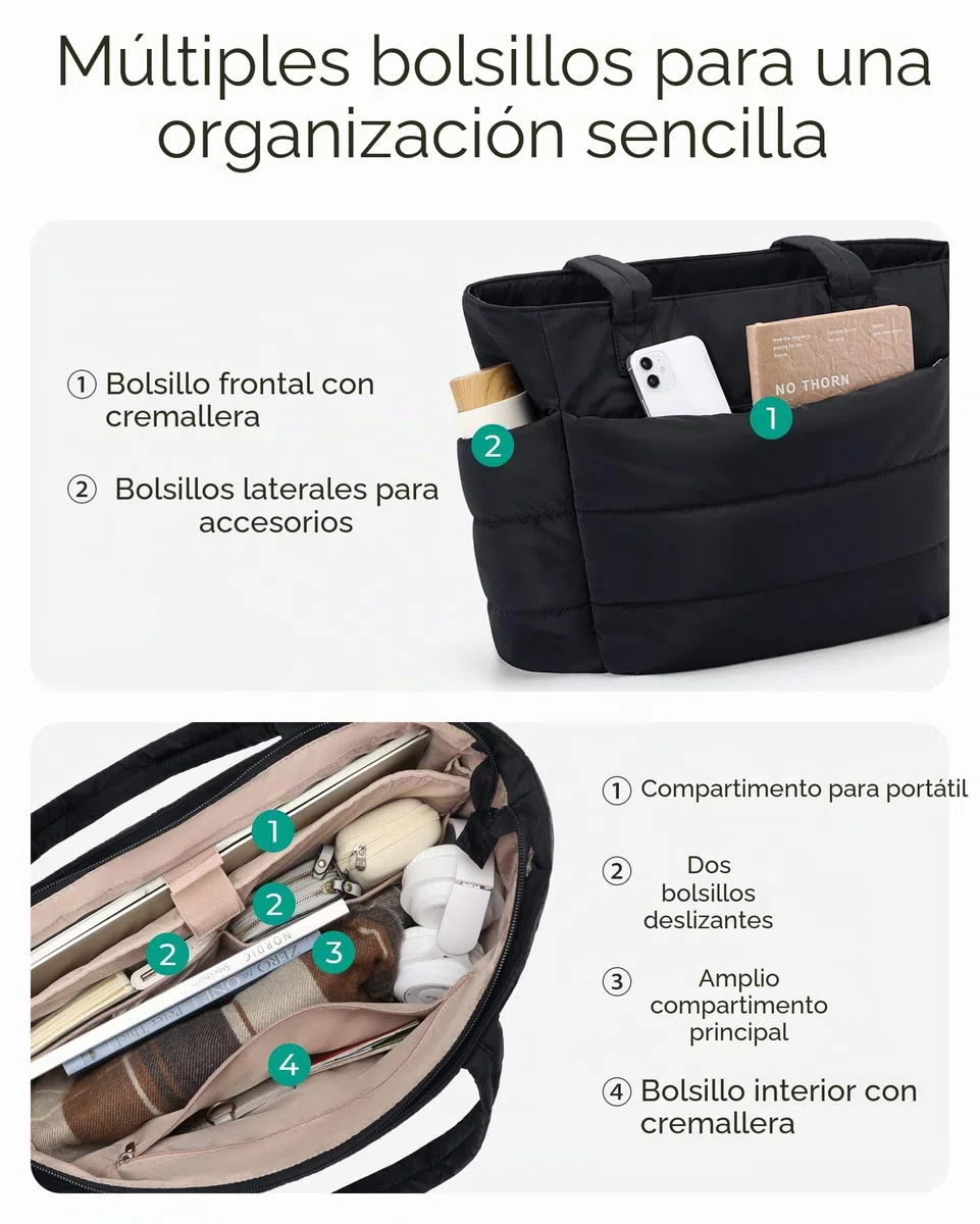 bagsmart Bolso de mano para mujer, bolso de hombro, 20 L, bolso de la compra, bolso de trabajo, bolso ligero para el trabajo, viajes, compras, escuela