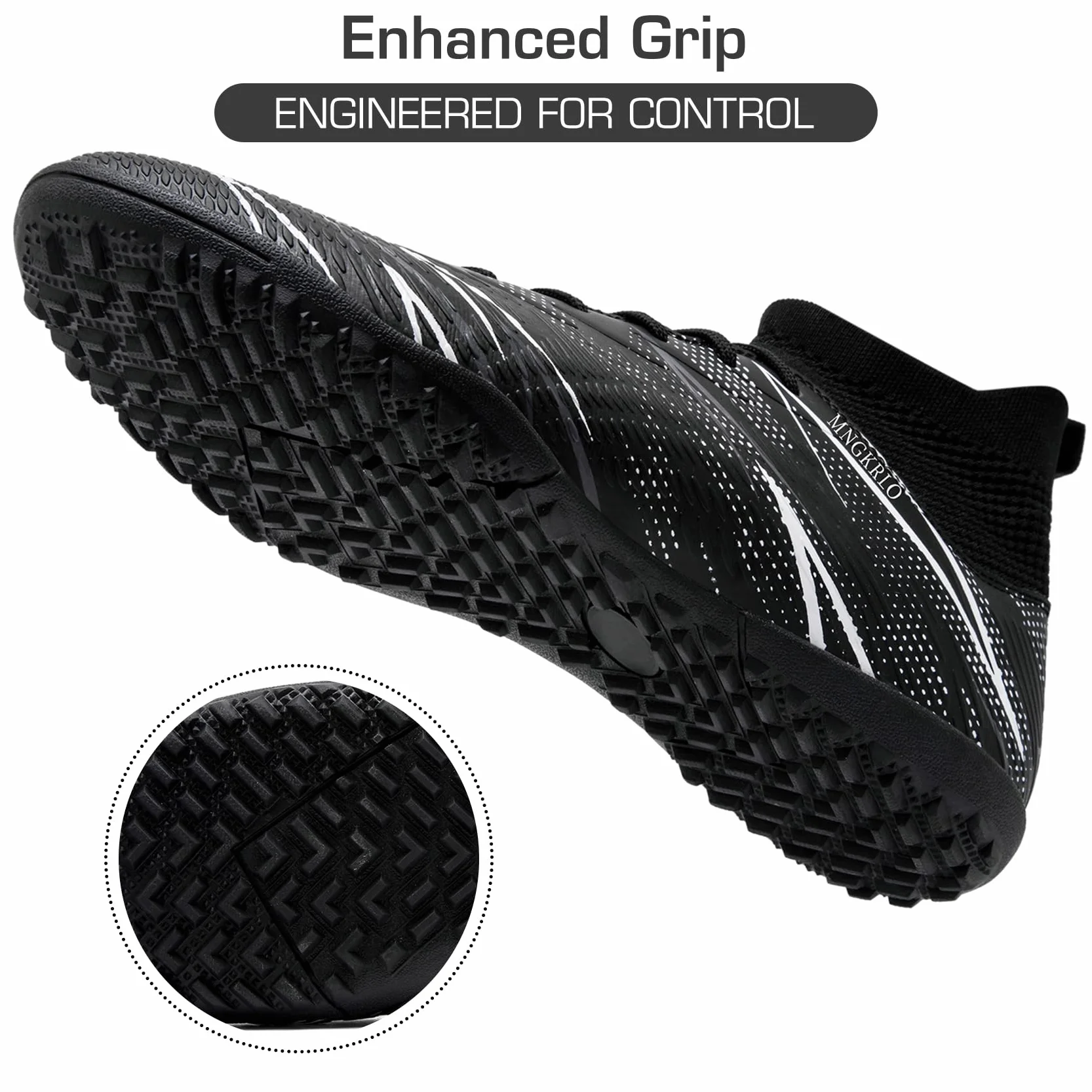 Zapatillas de Fútbol Hombre Mujer TF Turf con Tacos Zapatillas Futsal Multitacos Antideslizantes High Top para Entrenamiento Junior Césped Artificial Indoor Outdoor