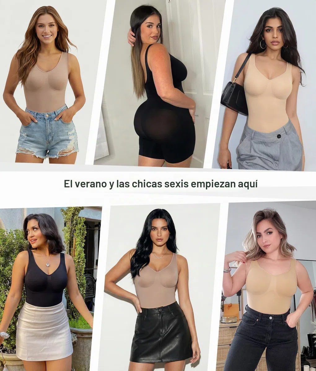 SHAPERX Body Reductor Mujer Adelgazante Shapewear Bodysuit y Pantalón Levanta Glúteos Body Shaper Modelador Completo