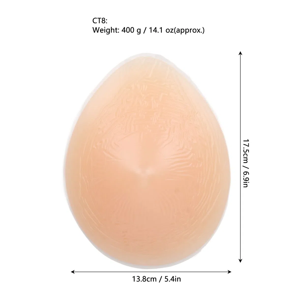 Autoadhesivo Crossdress Travesti Bra Enhancer, Prótesis de Mastectomía con Forma de Seno de Silicona, Prótesis de Seno con Forma de Seno de Silicona para Mastectomía (400g)