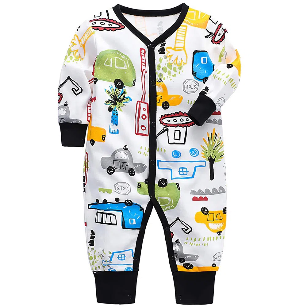 amropi Bebé Recién Nacido Niños Mono Peleles Pijama Mameluco de Manga Larga Pack de 3 por 0-24 Meses