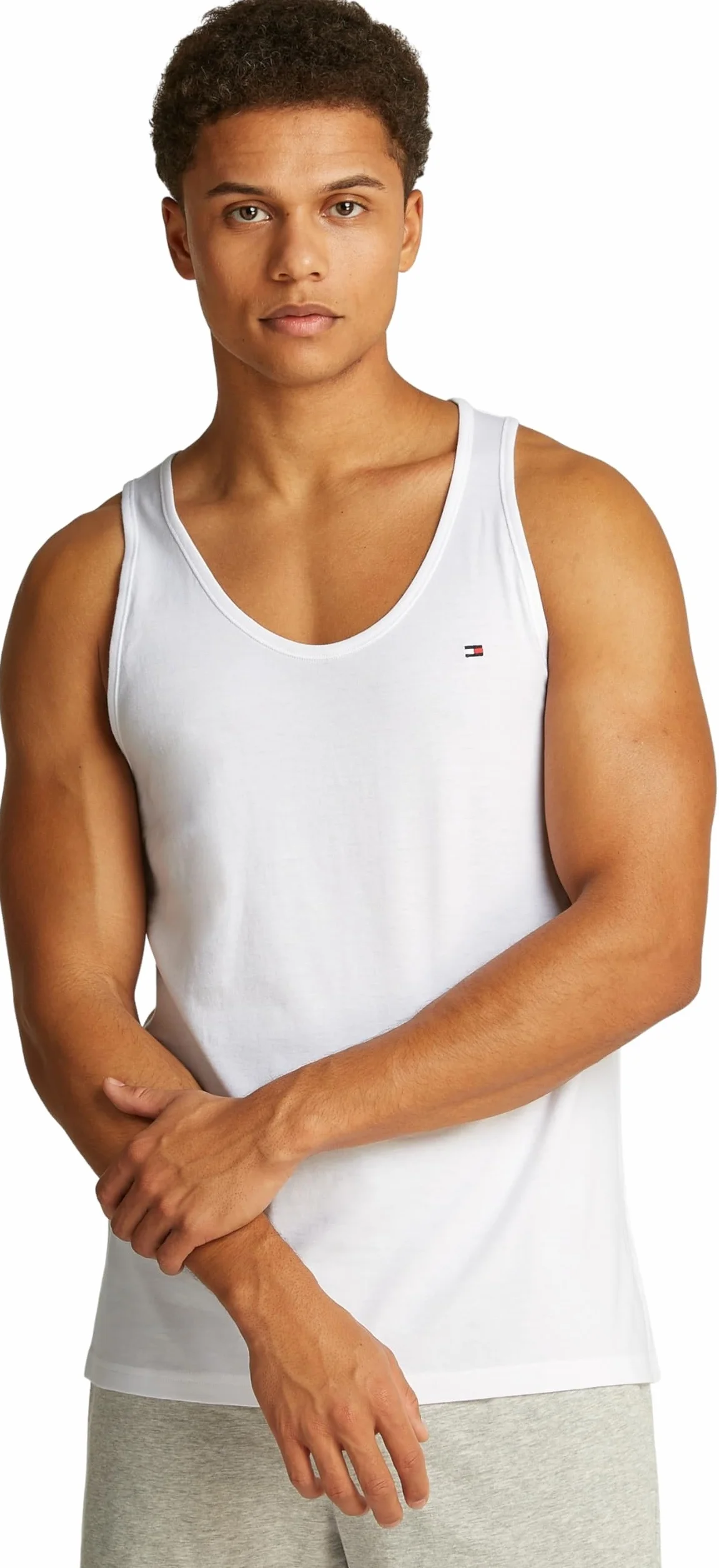 Tommy Hilfiger Camisetas de Tirantes Hombre Pack de 3 Tank Tops con Cuello Redondo