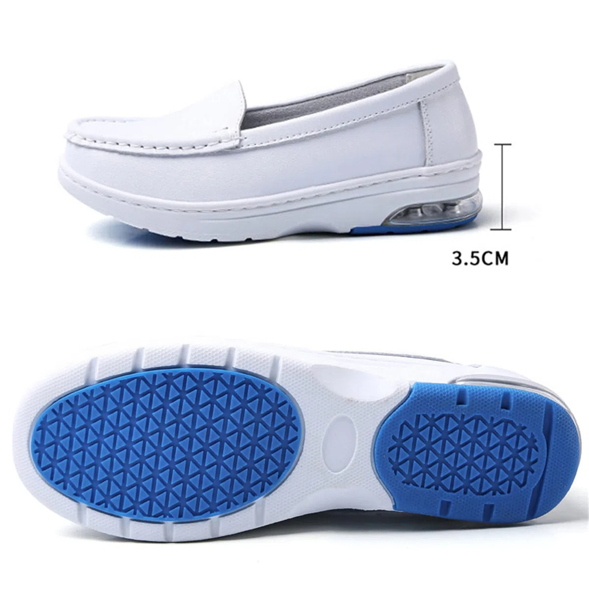 Mocasines De Cuña Mujer, Zapatos De Servicio De Enfermería De Trabajo Cómodos Zapatos para Caminar con Plataforma Antideslizante