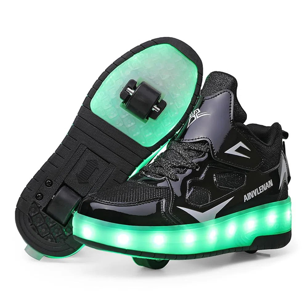 Mateju Zapatos con Ruedas para Niños y Niñas, Patines, Zapatillas Deportivas al Aire Libre Retráctil, Zapatillas de Skateboarding Niña Niño 30-42 EU