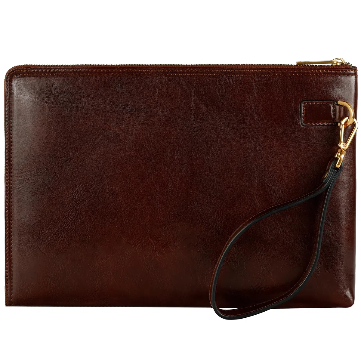 Time Resistance - Bolso de mano de cuero para hombre - Organizador de muñeca - maletín hecho a mano en Italia