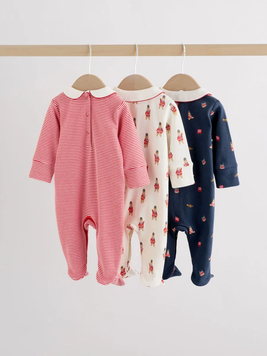 NEXT Bebés niño Pack de 3 Pijamas Tipo Pelele de bebé