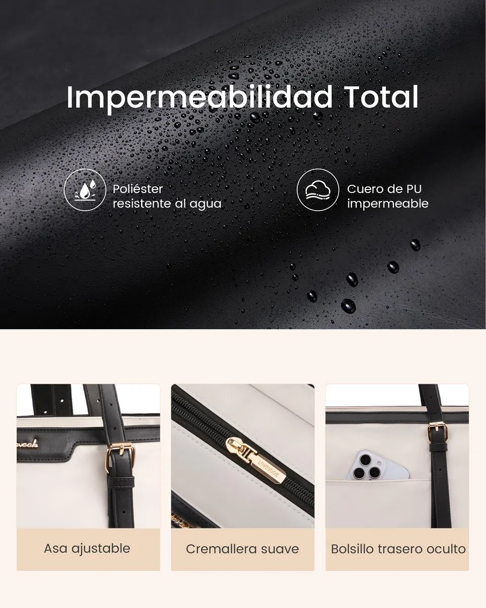 LOVEVOOK Bolso Mujer, Grande Shopper Bolsos para 15,6pulg Ordenador Portátil, Handbags for Women Uni Oficina Trabajo Universidad Profesora Tote Bag Portadocumentos Bolsa de Hombro