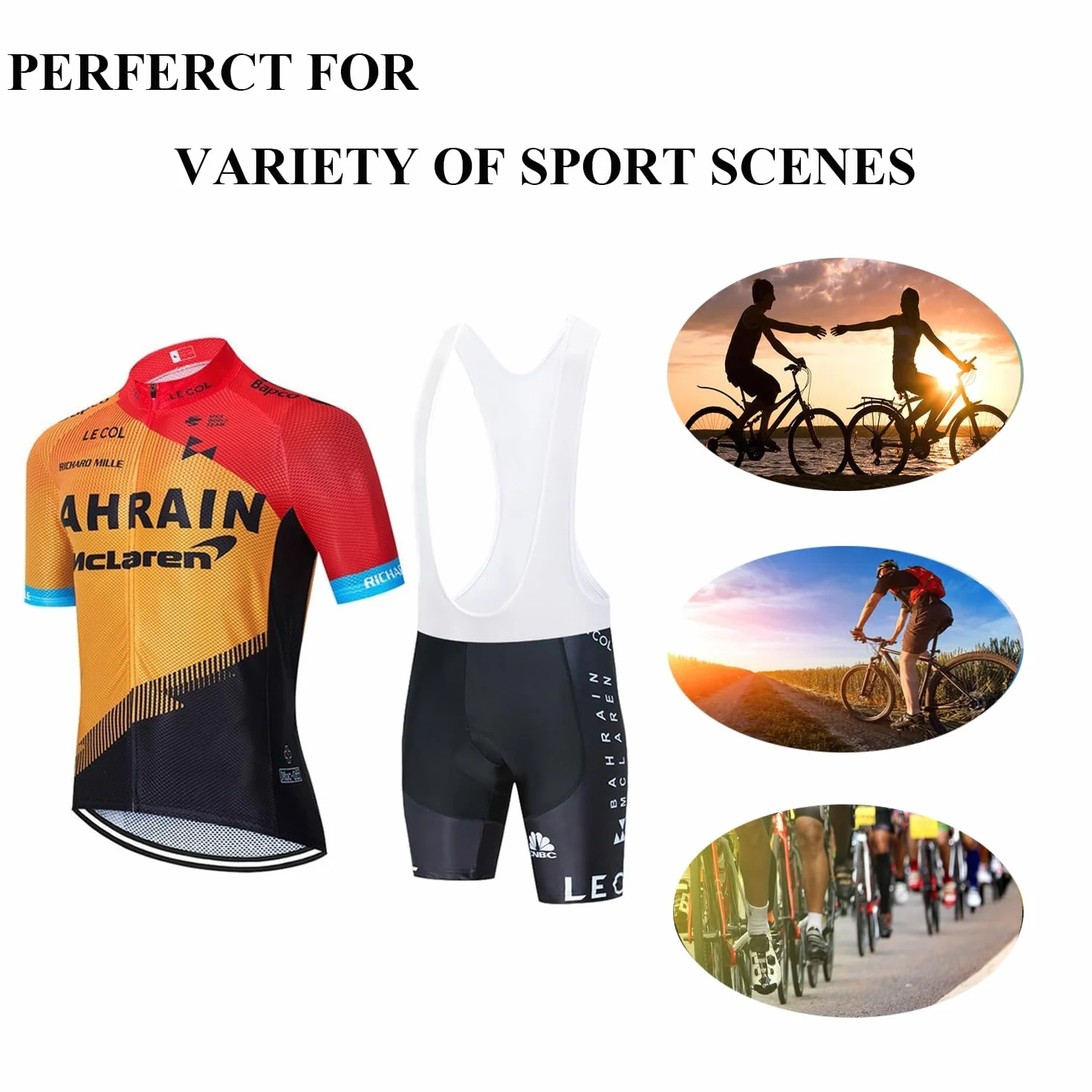 Ropa de ciclismo para hombre, juego profesional de ropa completa de ciclismo para hombre de verano para bicicleta de montaña con pantalones cortos acolchados en 9D Gel PAD transpirable y