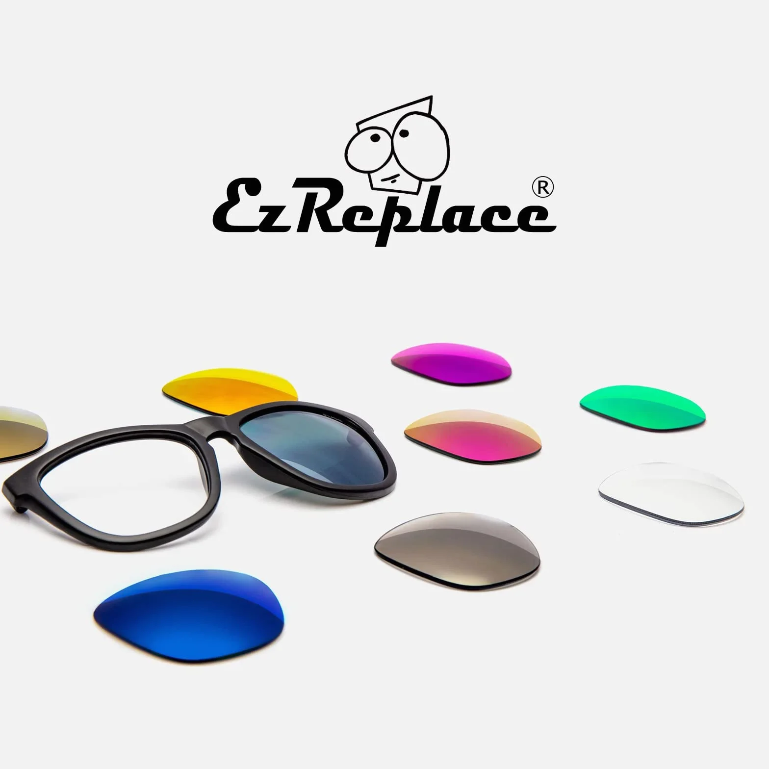 EZReplace Lentes de repuesto para gafas de sol Oakley Bottle Rocket OO9164 (lentes polarizadas), Negro carbón + verde primavera + rojo fuego + metal plateado, Talla única