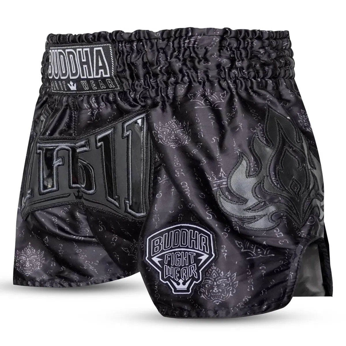 Buddha Fight Wear Pantalón Muay Thai y Kick Boxing Kanok – Short Profesional en Satén Premium, Diseño Multicolor, Ligero y Resistente.