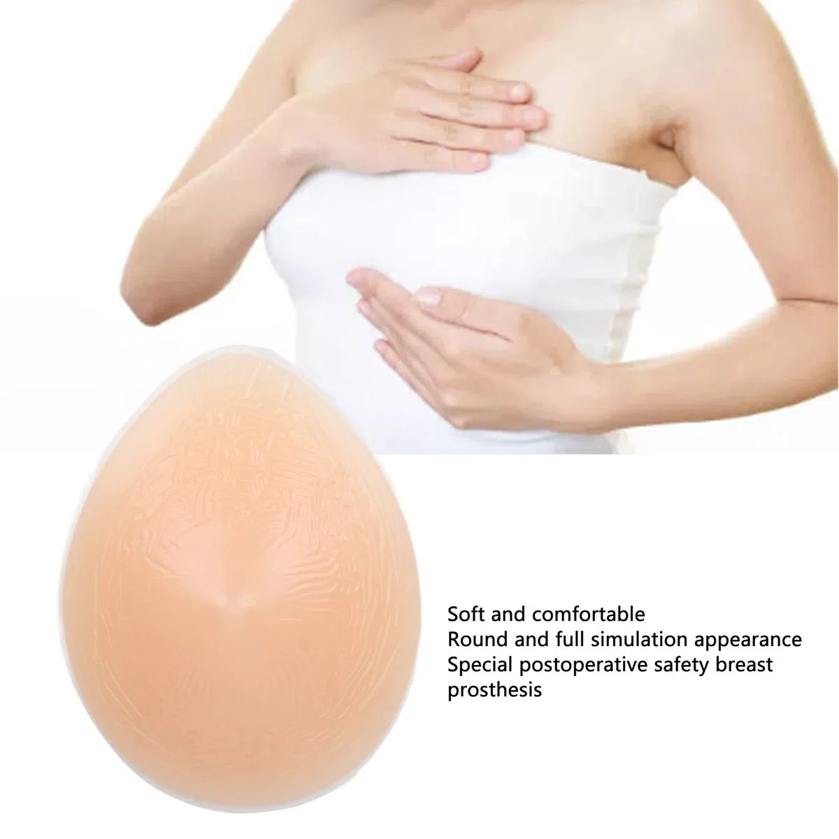 Autoadhesivo Crossdress Travesti Bra Enhancer, Prótesis de Mastectomía con Forma de Seno de Silicona, Prótesis de Seno con Forma de Seno de Silicona para Mastectomía (400g)