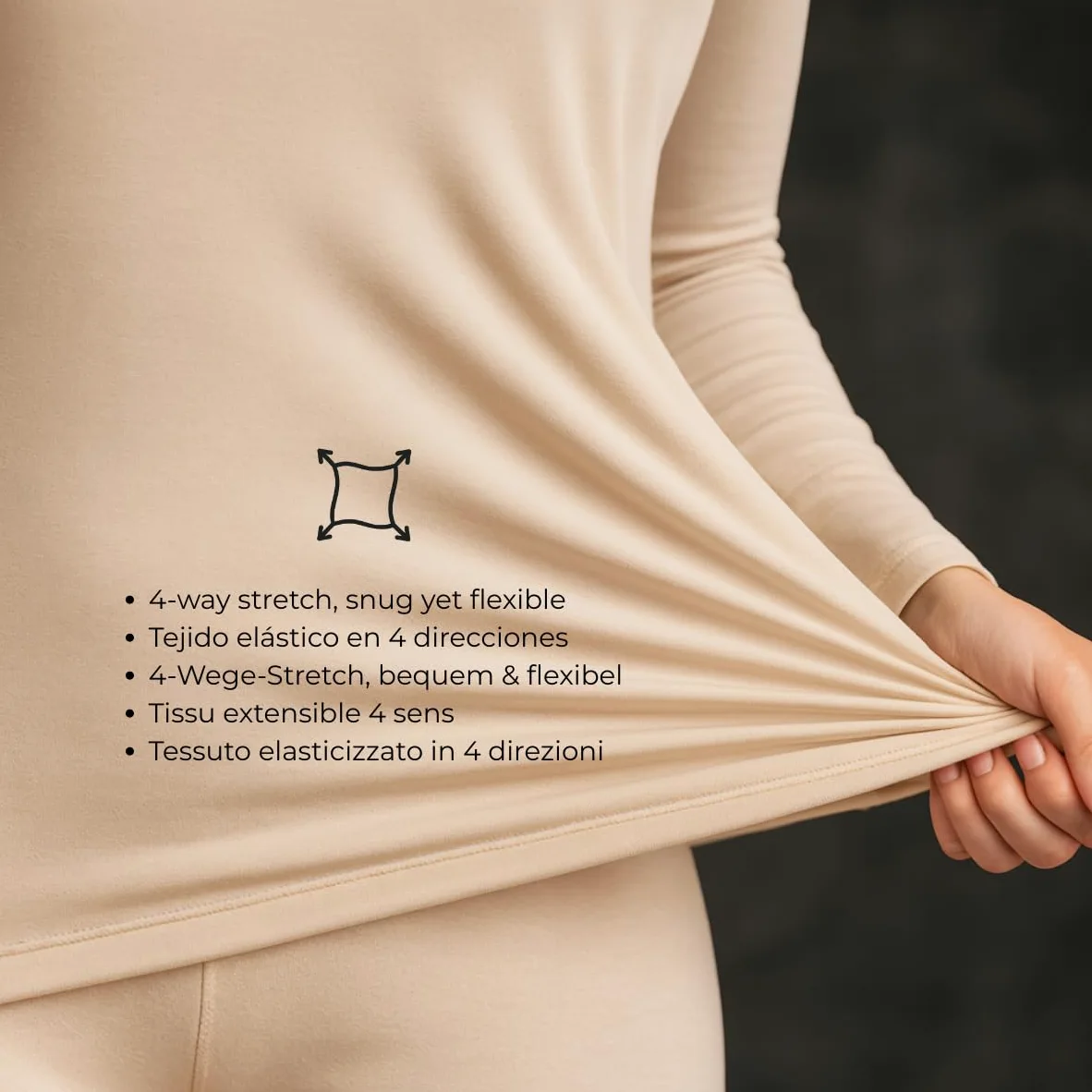 Conjunto de Ropa Interior Térmica para Mujer Forro Polar Suave, Ligera Capa Base Cálida con Parte Superior e Inferior, Ideal para Invierno y Deporte
