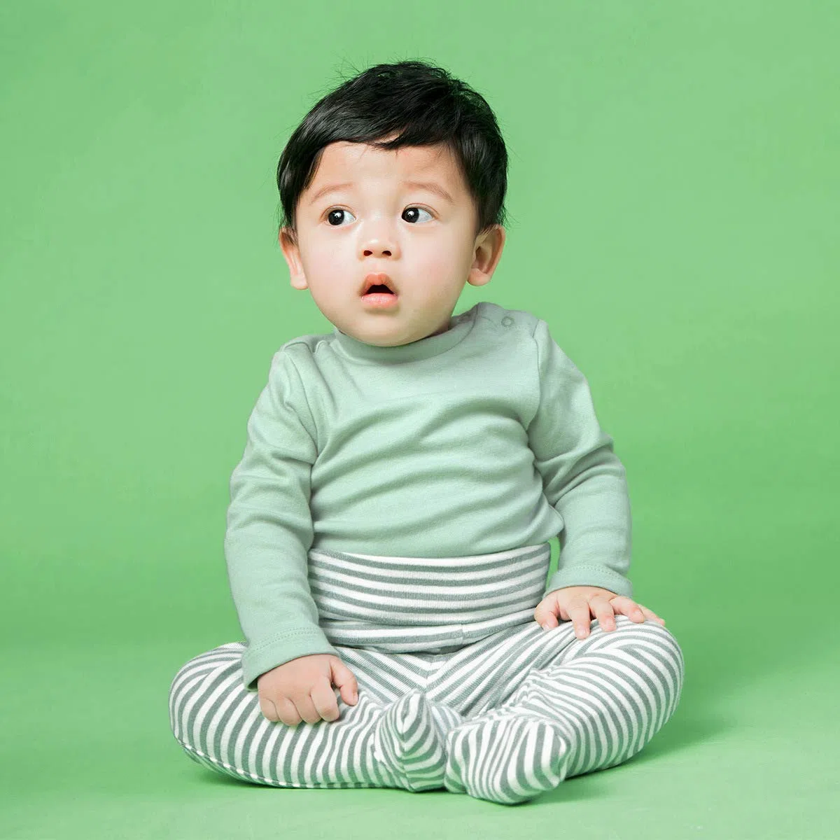 BINIDUCKLING Pantalones de bebé de cintura alta con pie para niños y niñas, de algodón, pantalones de bombeo con pie, 3 unidades