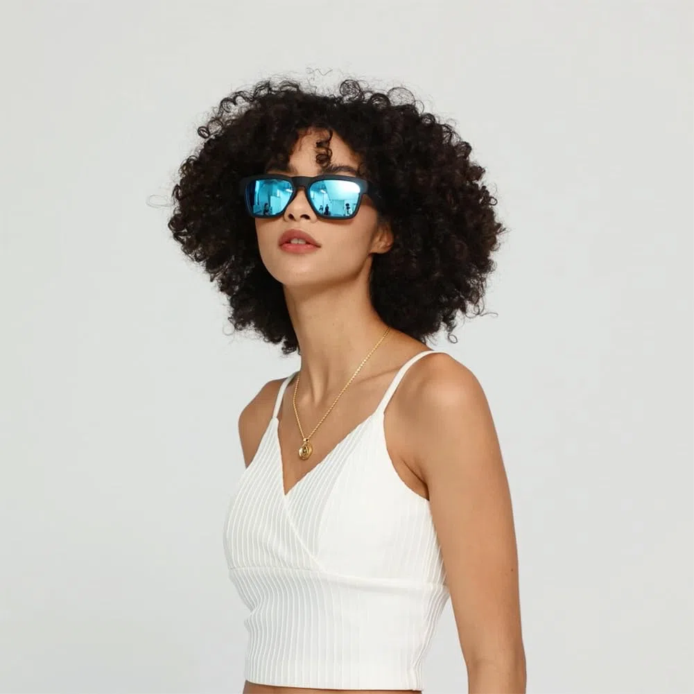 OhO sunshine Gafas de Sol de Audio Resistentes al Agua, Gafas de Sol Bluetooth de Moda para Escuchar música y Hacer Llamadas telefónicas, Lente polarizada UV400