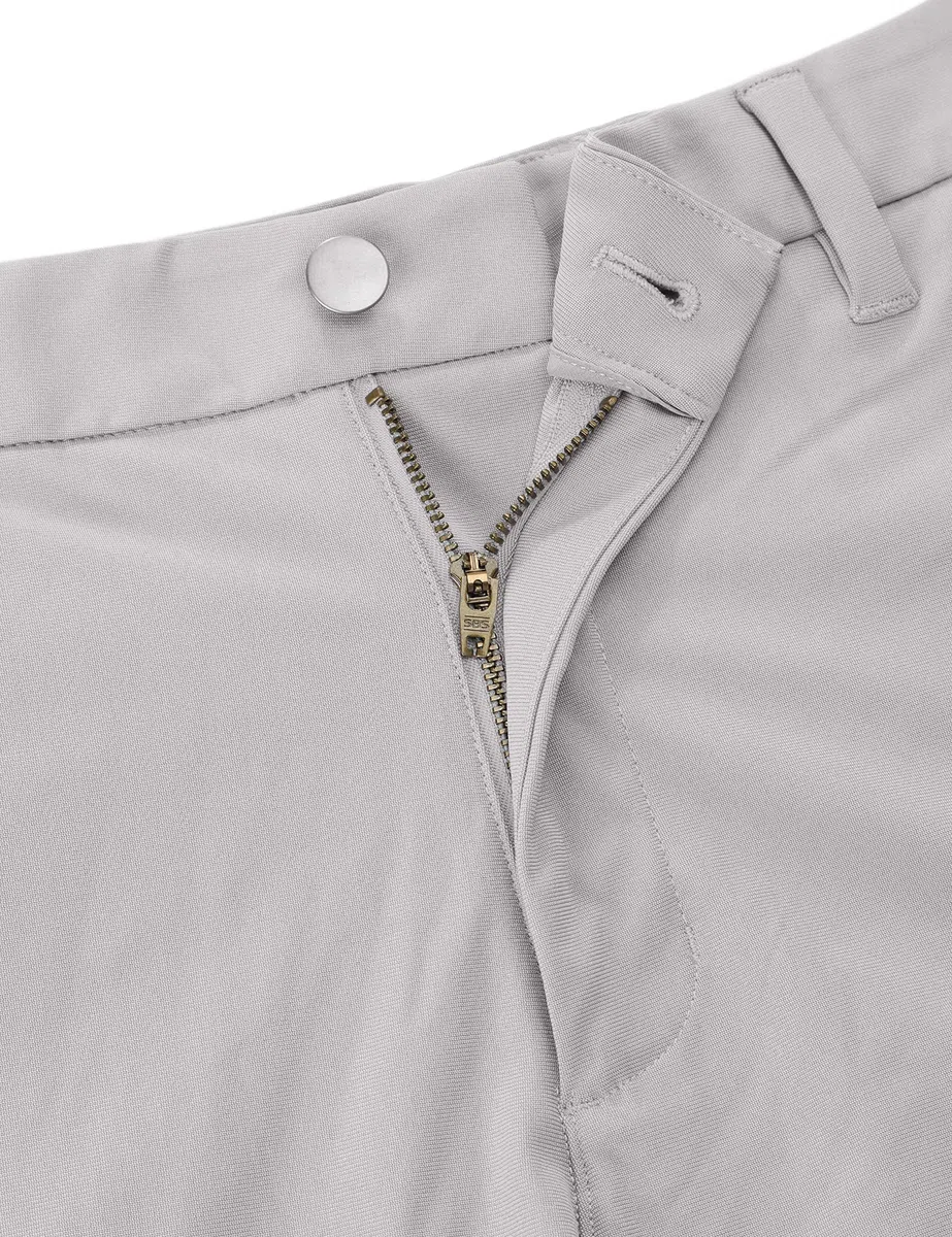 CRZ YOGA Pantalones Cortos de Golf para Hombre cómodos para Todo el día - 7/9 Pulgadas elásticos Ligeros Casuales de Trabajo Frente Plano Pantalones Cortos con Bolsillos Gaviota Gris 42