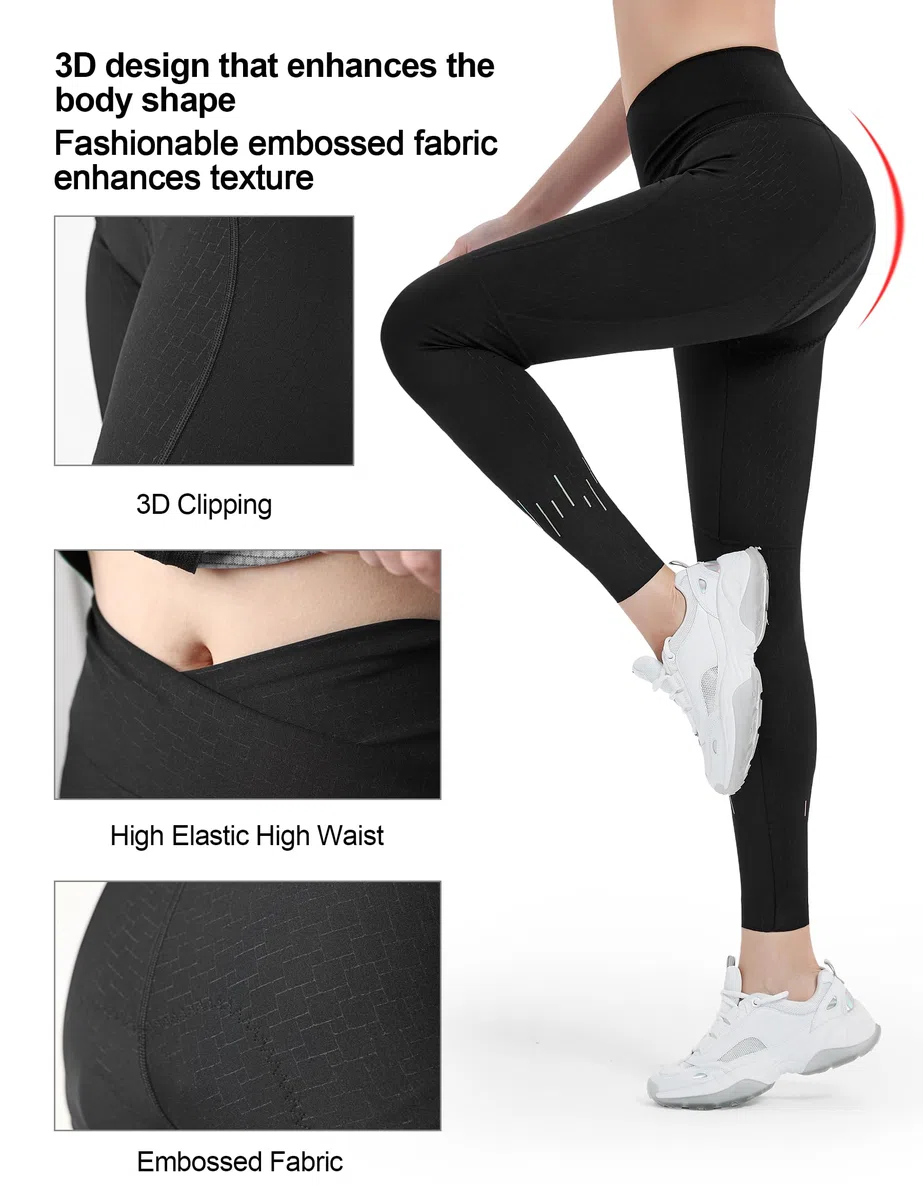 INBIKE Pantalones Ciclismo Mujer Acolchado 4D Culotte Largos de Bicicleta con Gel Pantalon Elástico y Transpirable Ropa Bici MTB de Ciclista Biker Shorts (LW005)