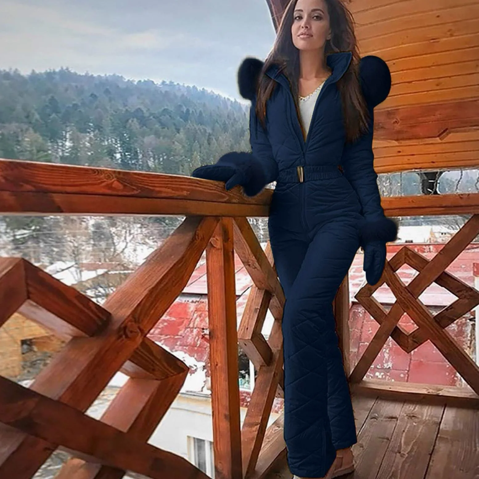 Traje de esquí todo en uno para mujer, overol de esquí para mujer, impermeable, impermeable, para invierno, al aire libre, snowboard, nieve, invierno, cálido, chaqueta deportiva con capucha, ligera
