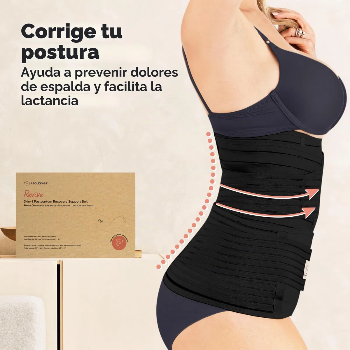KeaBabies Envoltura De Recuperación De Apoyo del Vientre Posparto 3 en 1 - Banda De Vientre para Posnatal, Embarazo, Maternidad - Fajas para Mujeres Body Shaper (Midnight Black, M/L)