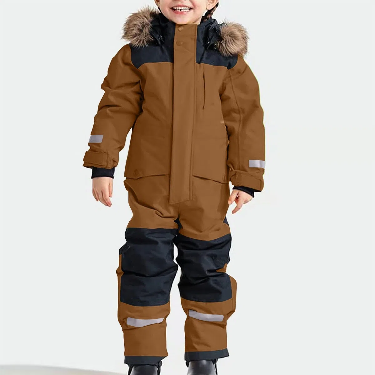 Generisch Traje de nieve para niños y niños, traje de esquí térmico, mono de invierno, cálido, mono de nieve, resistente al viento, traje de invierno con barro extraíble, traje de softshell para