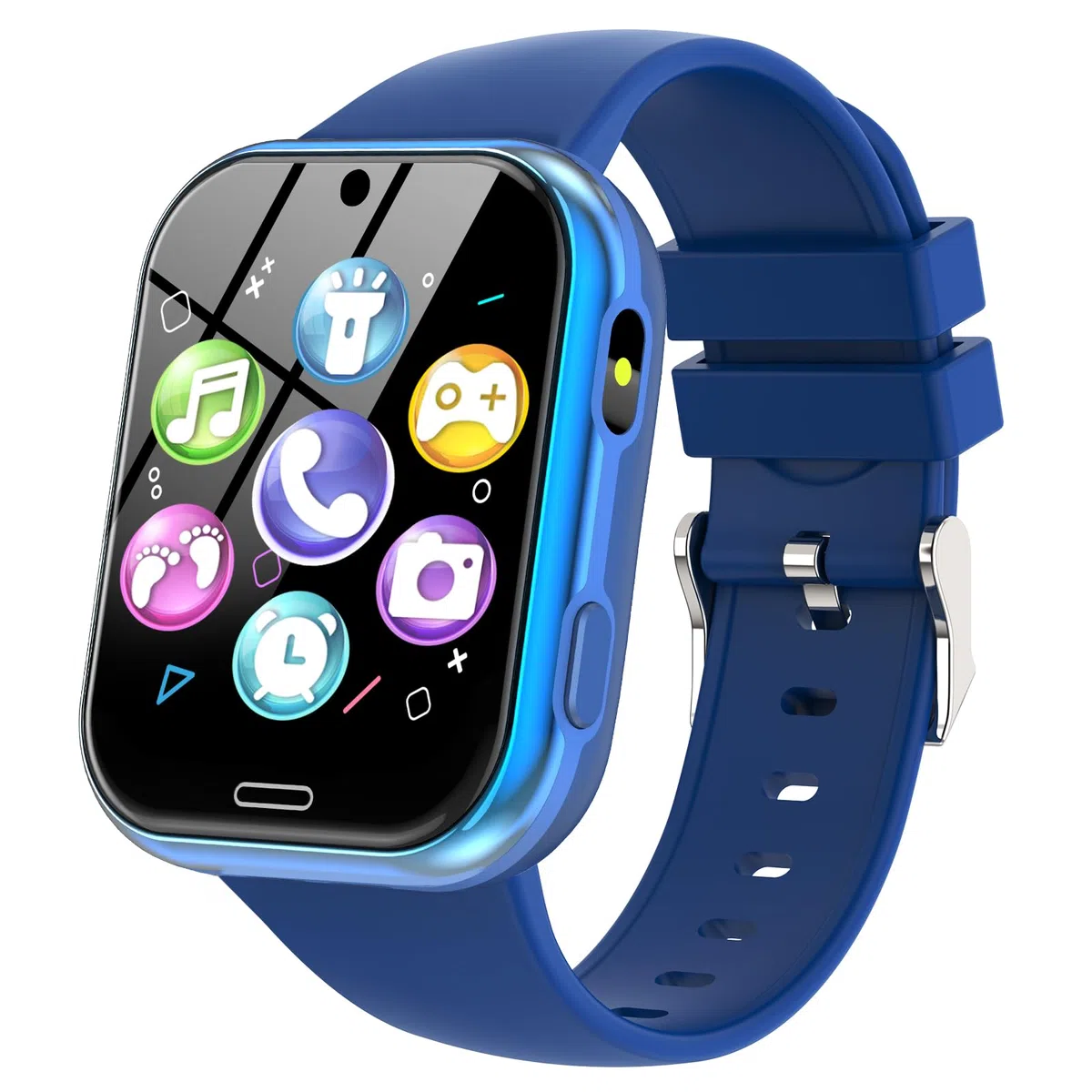 Igreeman Reloj inteligente para niños y niñas con función de llamada, cámara SOS, podómetro, linterna, despertador, reloj inteligente, regalo para 4-10 años, color azul