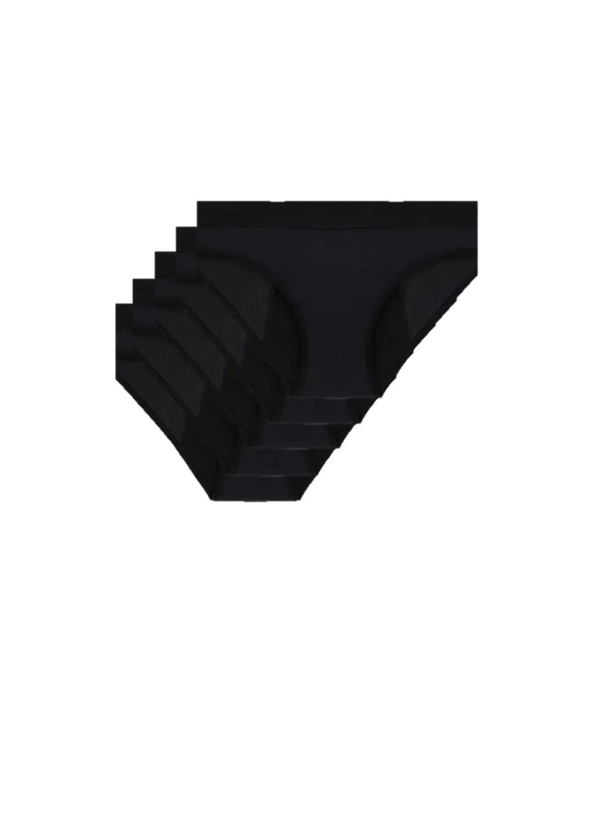 VEINTITRÉS Bragas Menstruales de Alta Absorción, 4 Capas (FR/ES, Letras, M, Regular, Regular, 5, Negro)