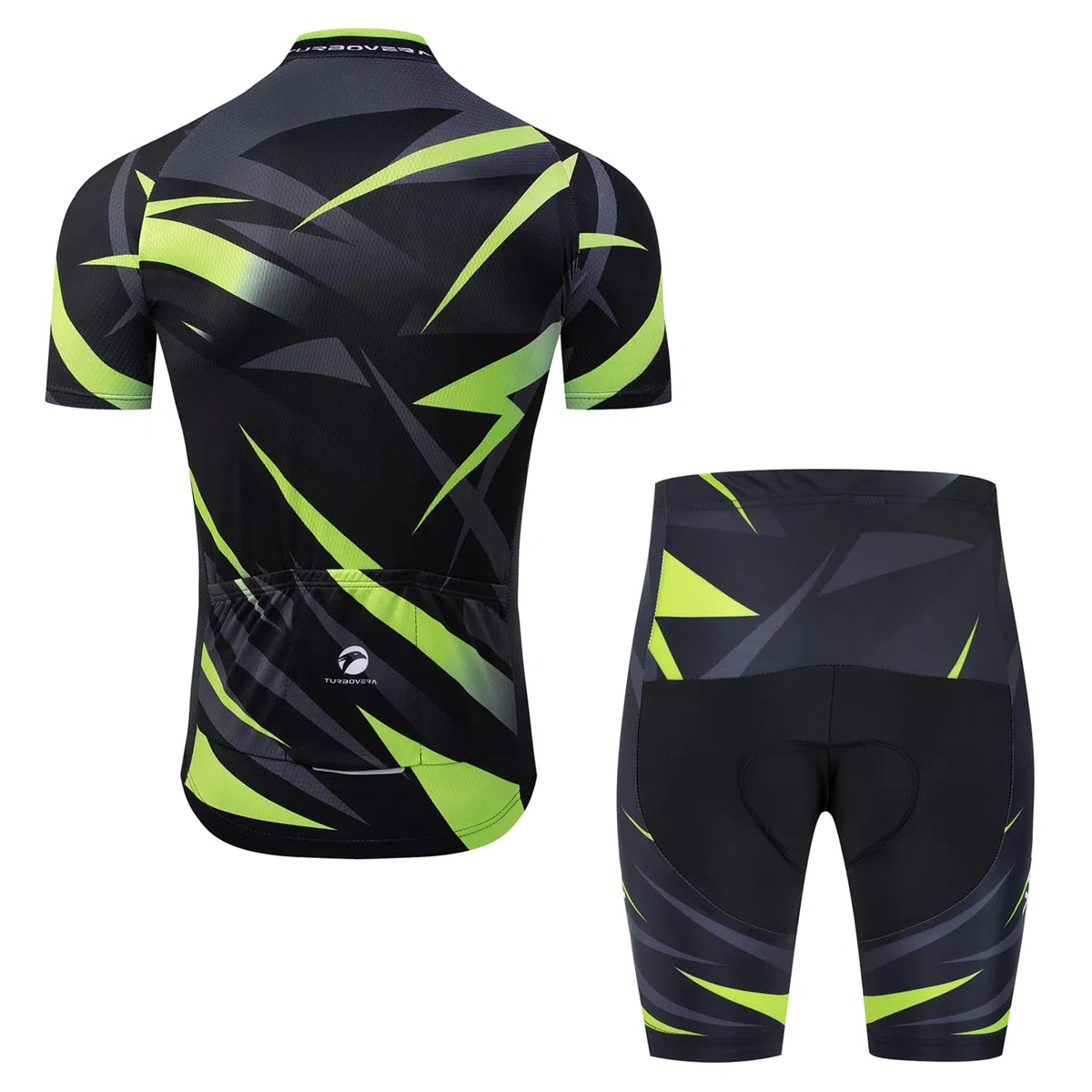 Conjunto de Maillot de Ciclismo, Maillot de Ciclismo Transpirable y Pantalón Corto de Ciclismo con Almohadilla de Gel, de Secado Rápido