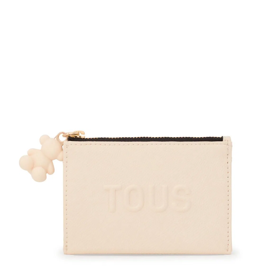 Tous Monedero Tarjetero Beige, para Mujer, Medidas 8,5 x 11,7 x 1,5 cm, Colección Tous La Rue New