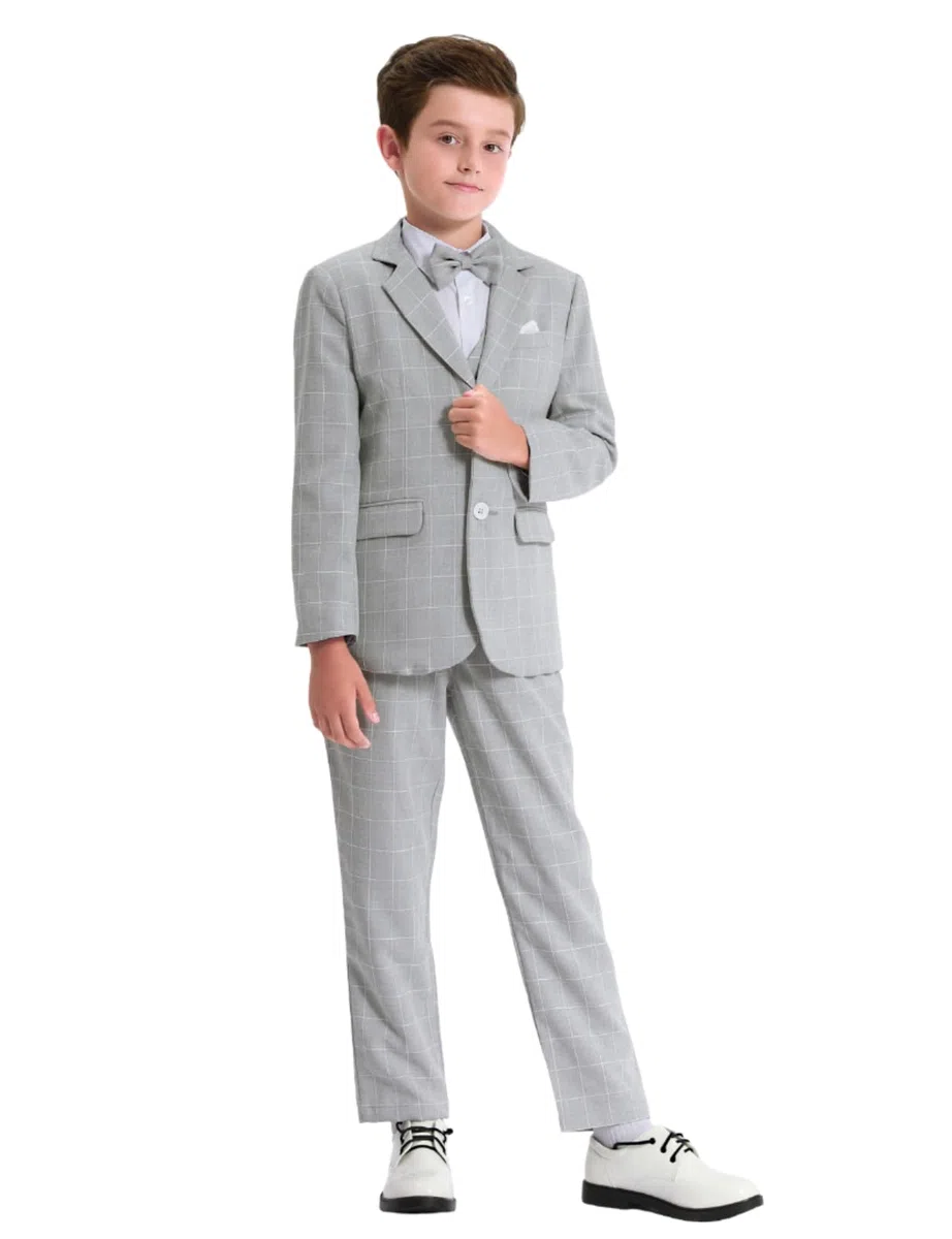 mintgreen Niños Traje Blazer Boda Ropa Tuexdo Establece 2PCS Blazer + Pantalón + Pajarita 5-12 Años