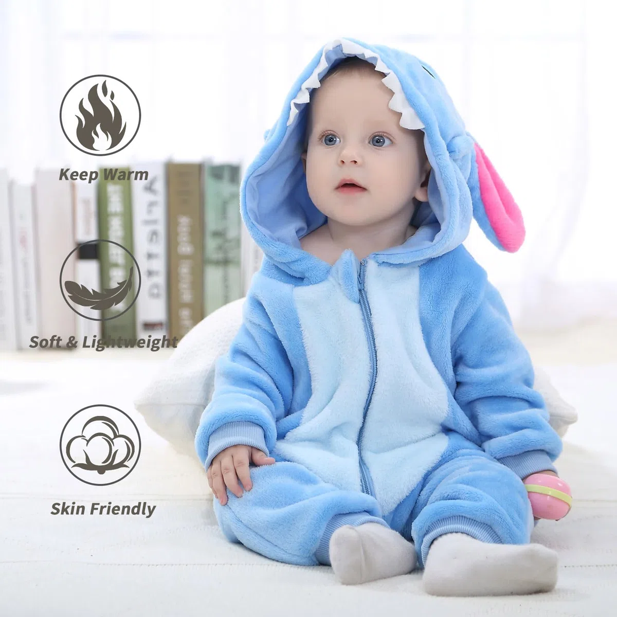 Mono Bebé Invierno Pijama Niño Niña, Cálido Franela Unicornio Dinosaurio Disfraz Bebé, Animale Pelele Mameluco Buzo con Capucha Recién Nacido Saco Dormir Ropa de Una Pieza 0-36 Meses