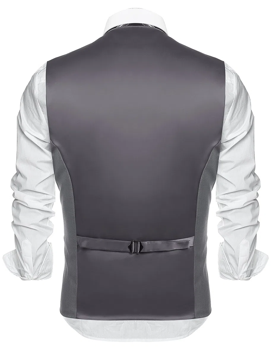 COOFANDY Chaleco para Hombre Cuello en V Slim Fit Moderno Liso Elegante para Boda Fiesta