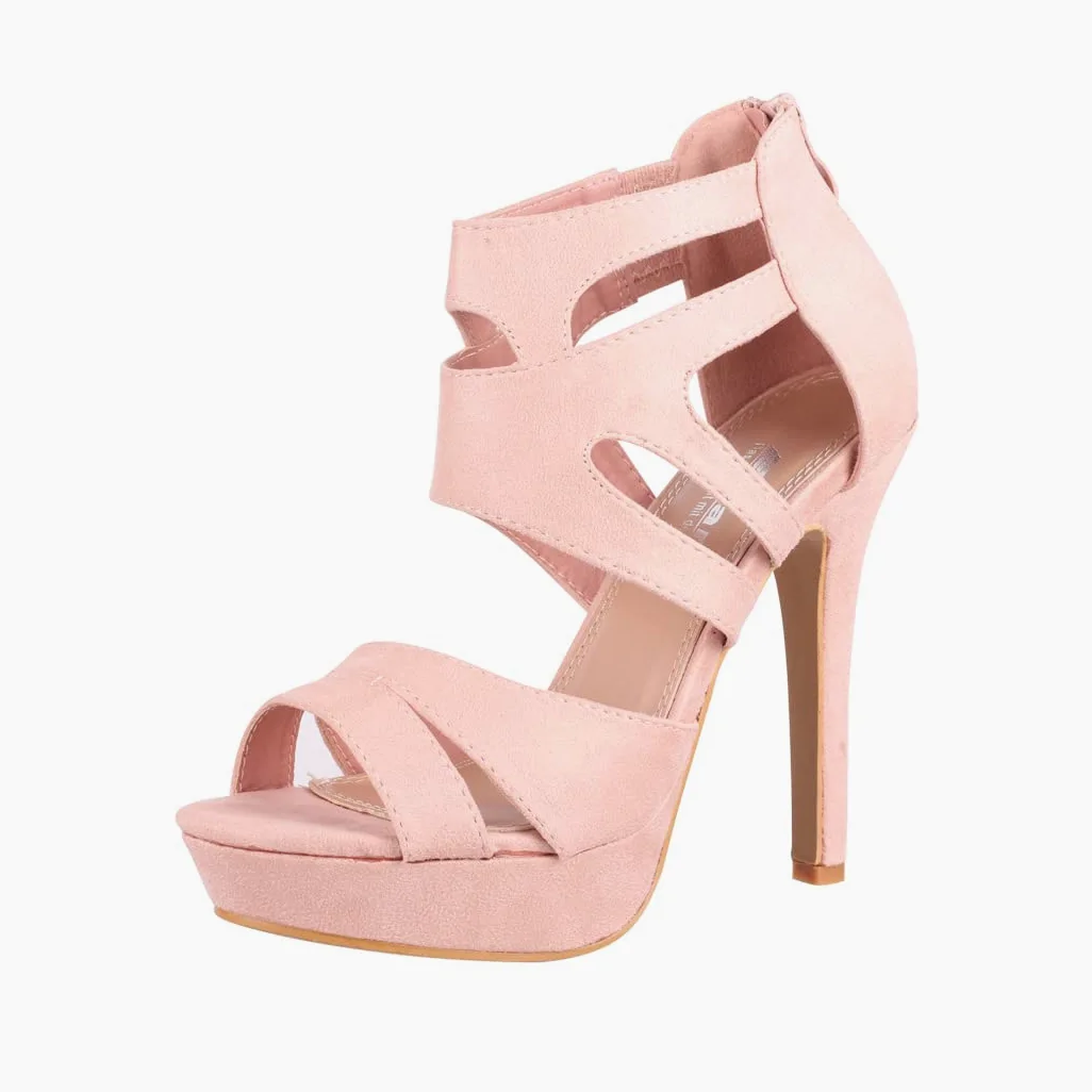 Elara Zapato de Tacón Alto Mujer Abierto Stilettos Chunkyrayan