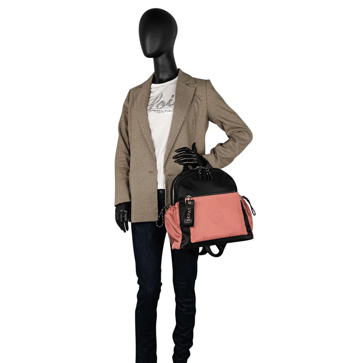 SKPAT - Bolso Mochila Mujer Elegante Tipo Casual Moderna Para Vestir Mochilas Mujer Estilo Urbano Mochila Negra Mujer Pequeña Ideal Para Uso Diario