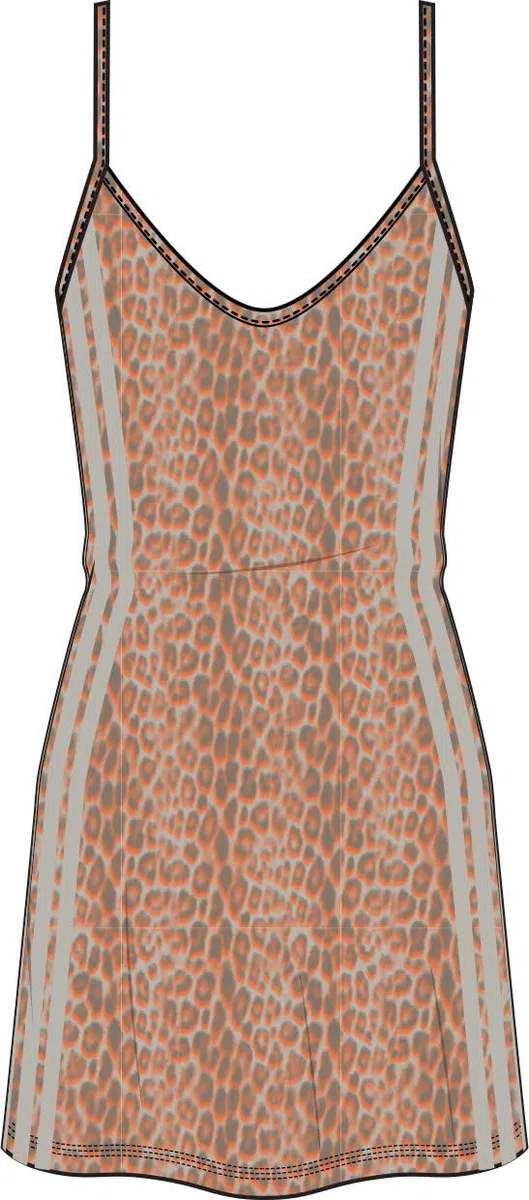 adidas Women's Minivestido de Estampado de Leopardo Seasonal Essentials 3 Stripes