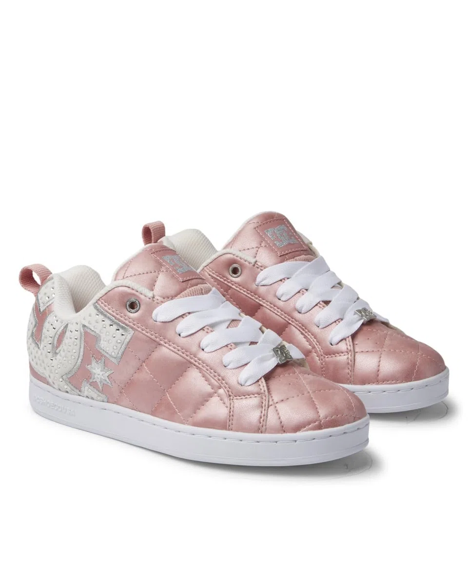 DC Shoes Court Graffik SE - Zapatos de Piel - Mujer - Rosa.