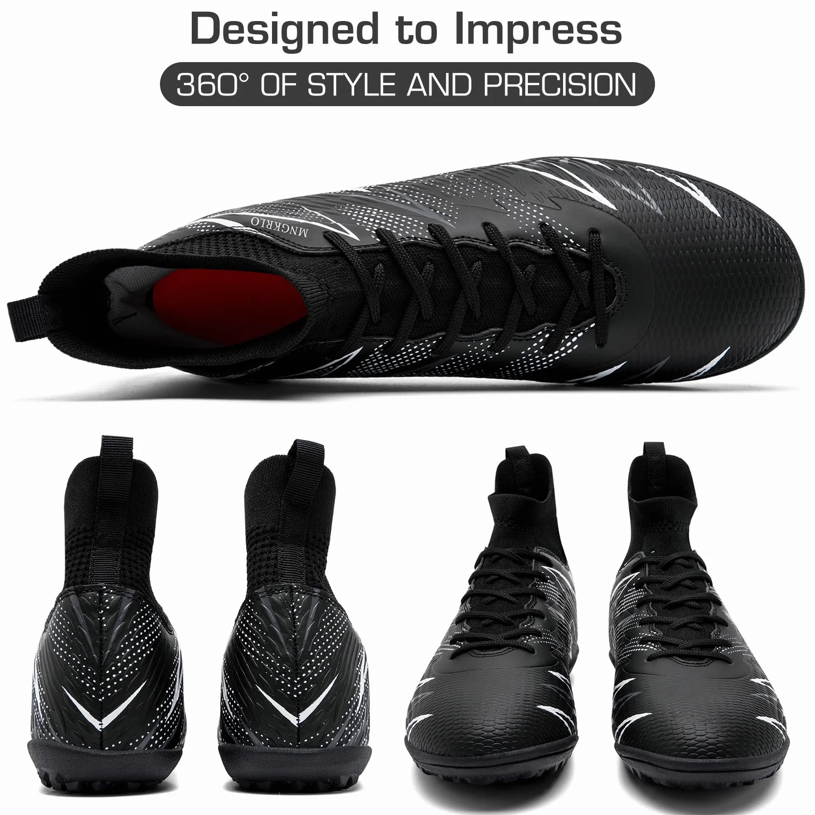 Zapatillas de Fútbol Hombre Mujer TF Turf con Tacos Zapatillas Futsal Multitacos Antideslizantes High Top para Entrenamiento Junior Césped Artificial Indoor Outdoor