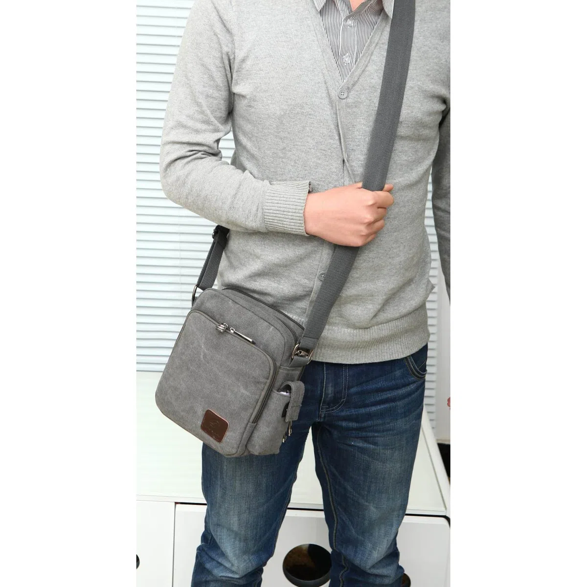 Bolso Bandolera Hombre Pequeñas Bolsos de Tela Vintage Messenger Bag para Colegio Bolsa de Lona Universidad Libro Bolsos Originales Bolsas de Viaje Sport Bag