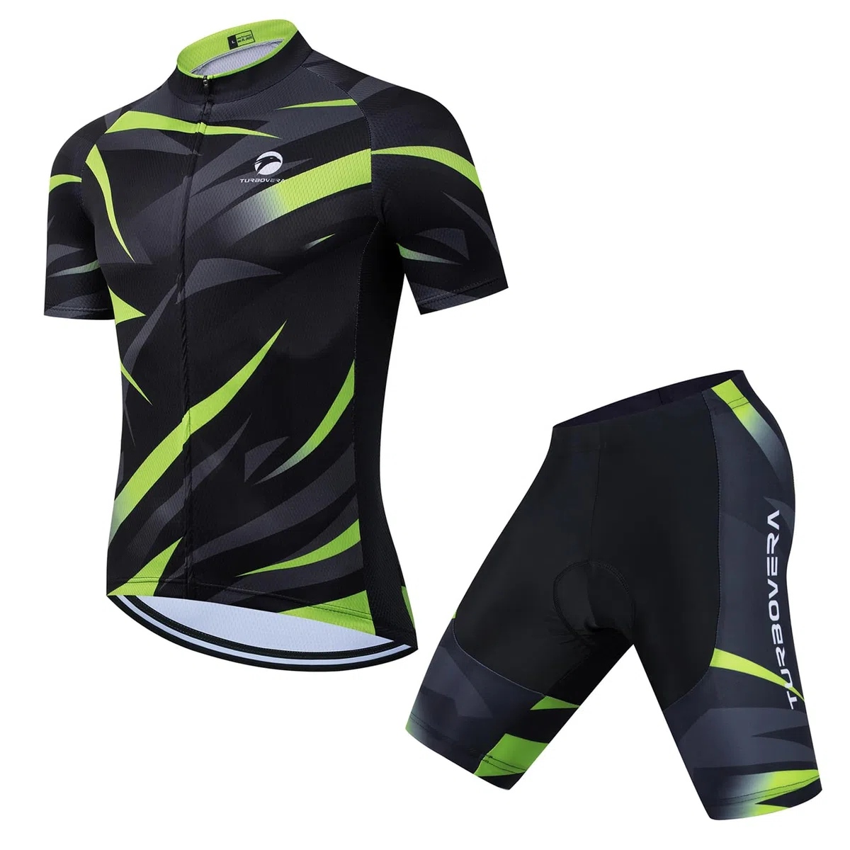 Conjunto de Maillot de Ciclismo, Maillot de Ciclismo Transpirable y Pantalón Corto de Ciclismo con Almohadilla de Gel, de Secado Rápido