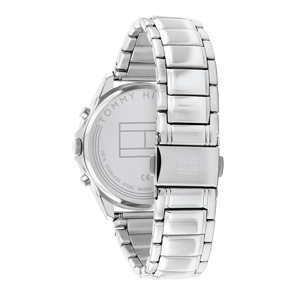 Tommy Hilfiger Reloj Analógico de Cuarzo Multifunción para Mujer con Correa de Acero Inoxidable