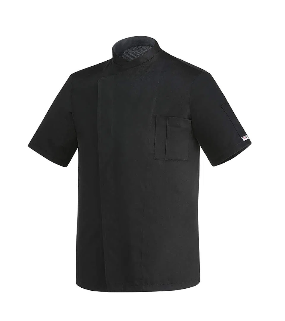 EGOCHEF Chaqueta de cocinero de microfibra con mangas cortas