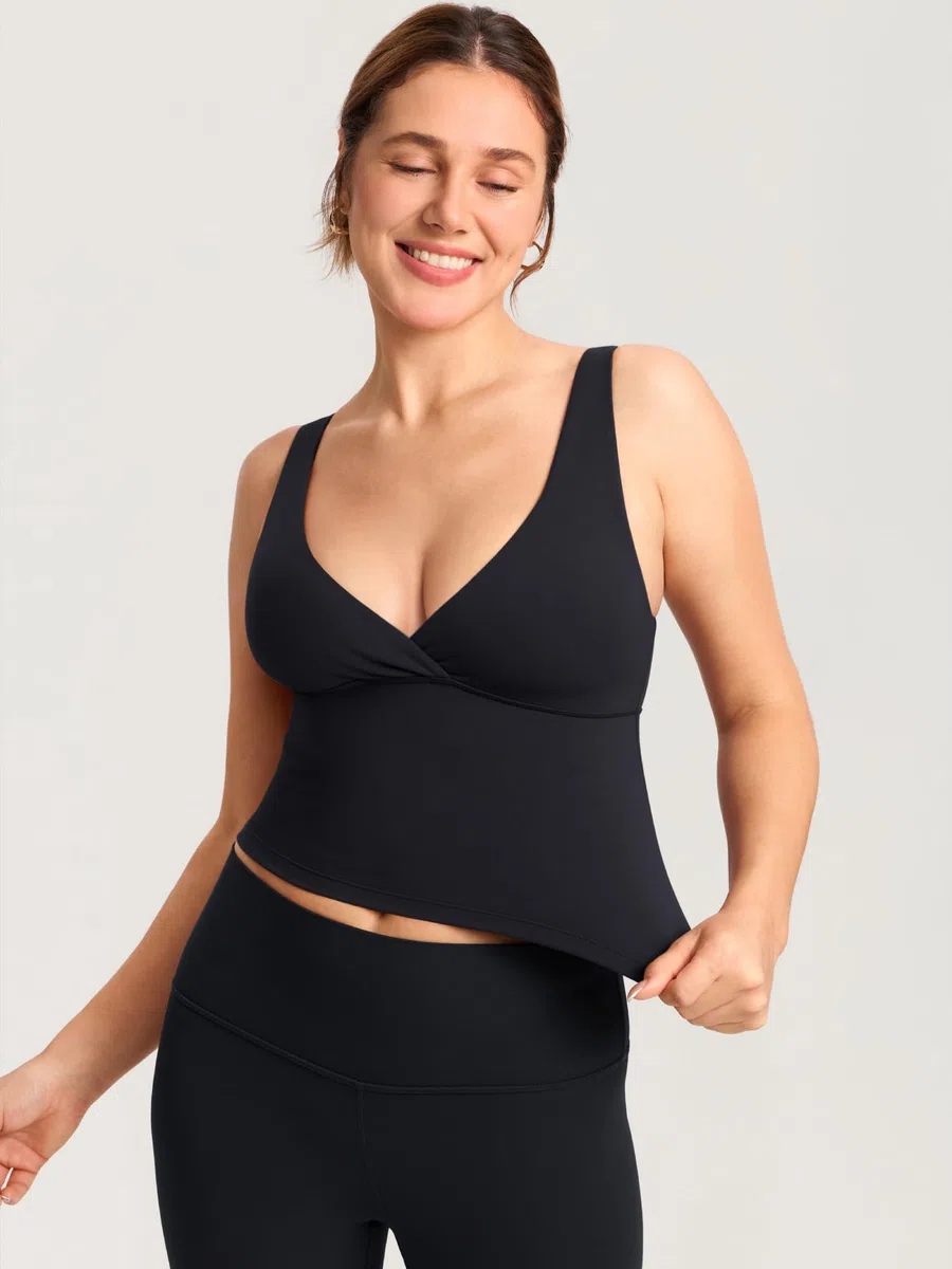 MOMANDA Mujer Crop Top sin Mangas Cruzado de Lactancia Camiseta Premamá y Maternidad para Amamantar