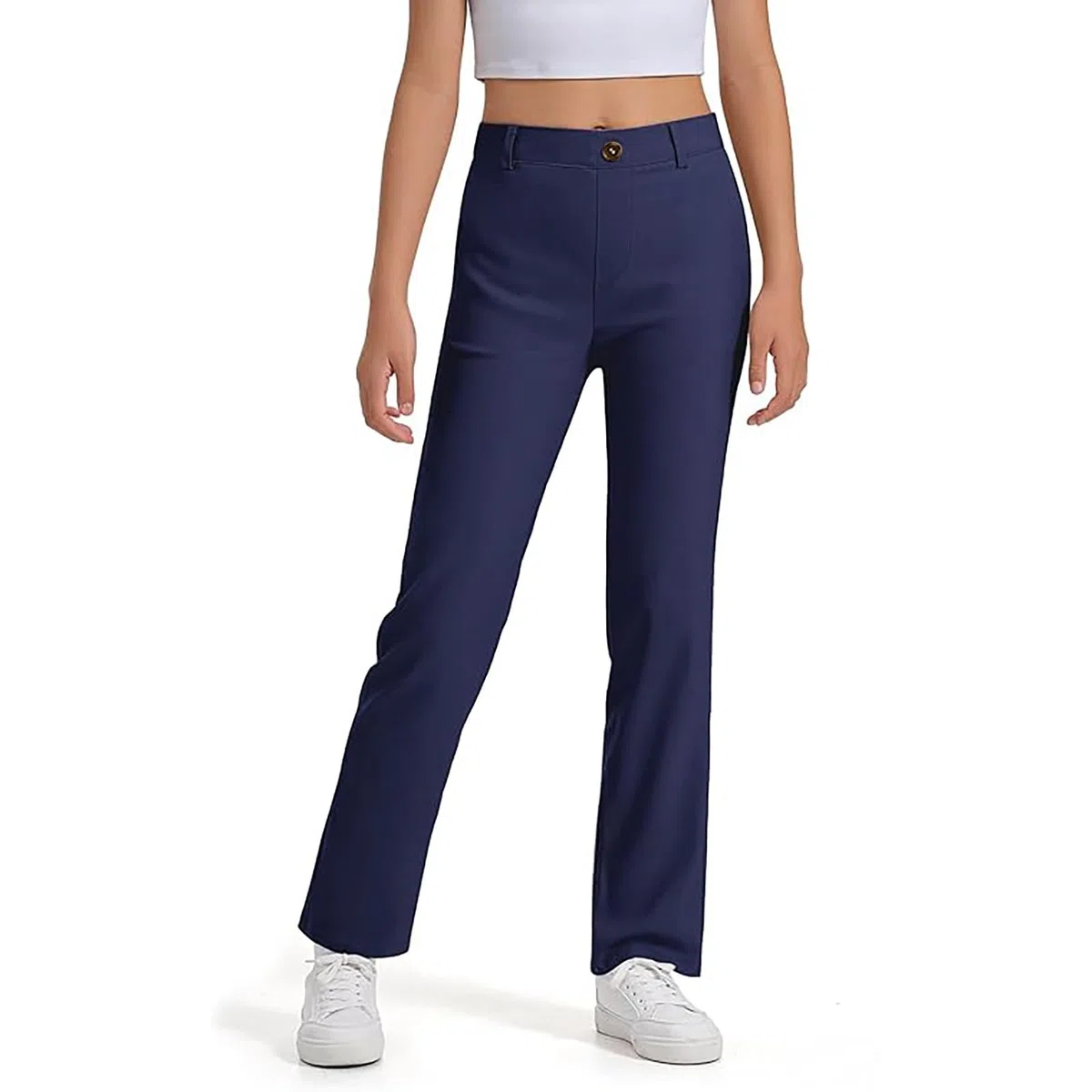 Pantalones deportivos para niñas, pantalones de vestir para niños, de alta elasticidad, con bolsillos, talla 5 y 14 años