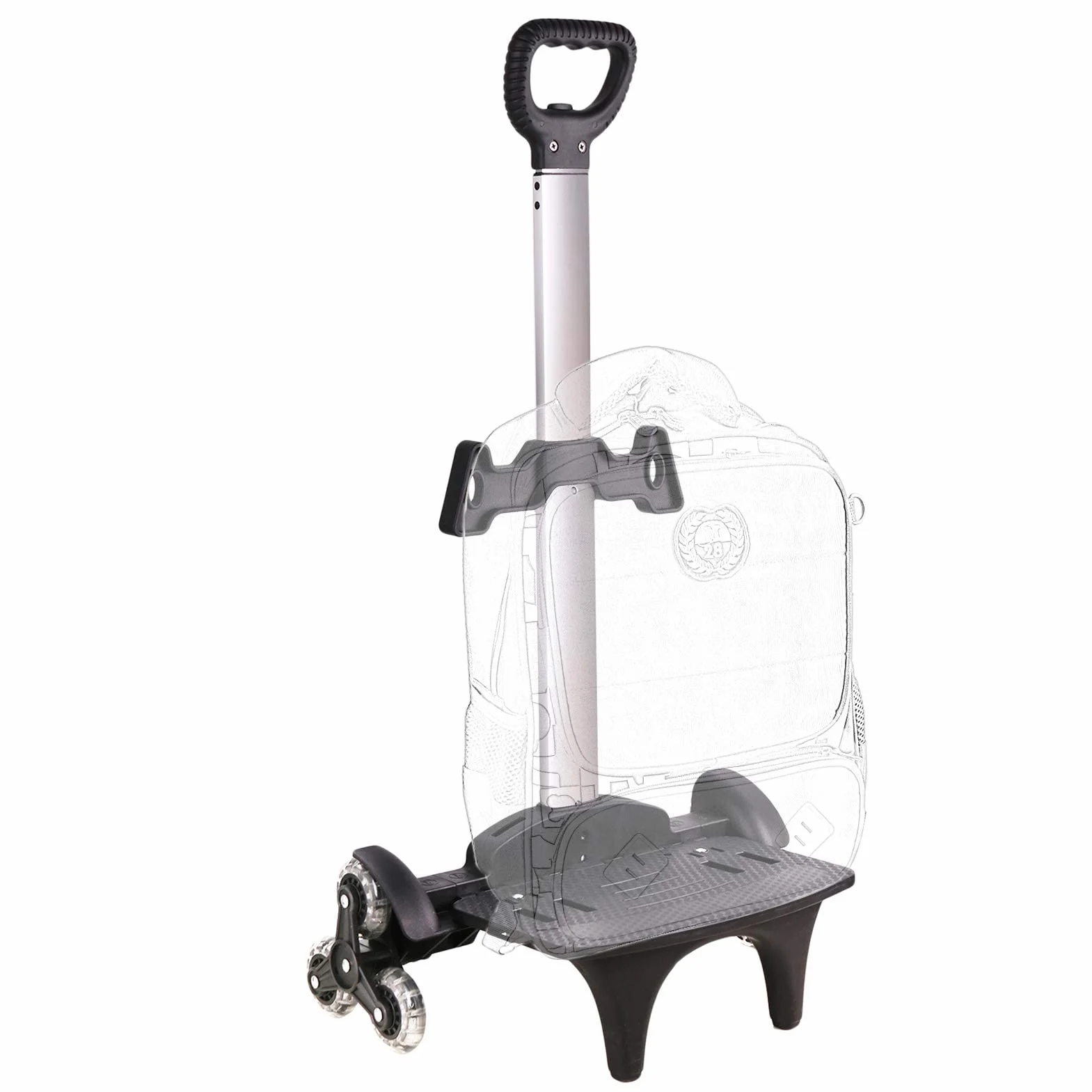 Amythe Carro para Mochila Escolar, Carrito Aluminio con 6 Ruedas, Carro Plegable para Equipaje Mochilas, Ideal para el Colegio o para el Uso Diario